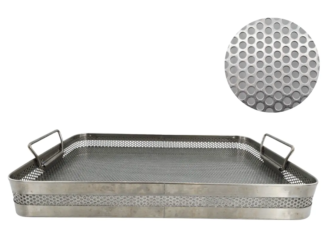 Surgical Sterilization Basket with Handles 16" x 11" X 2"