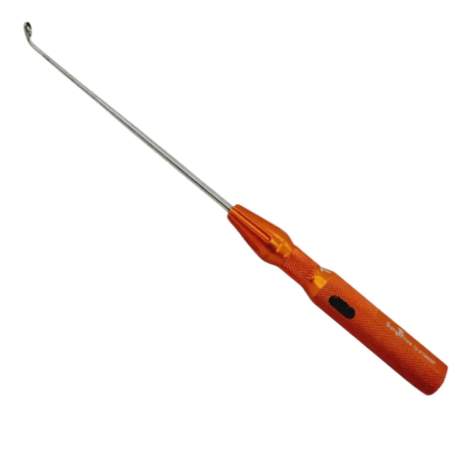 Surgpro U-2196SP Chroma-Line Micro Spinal Curette Angled Size 1 Orange 9-1/4"