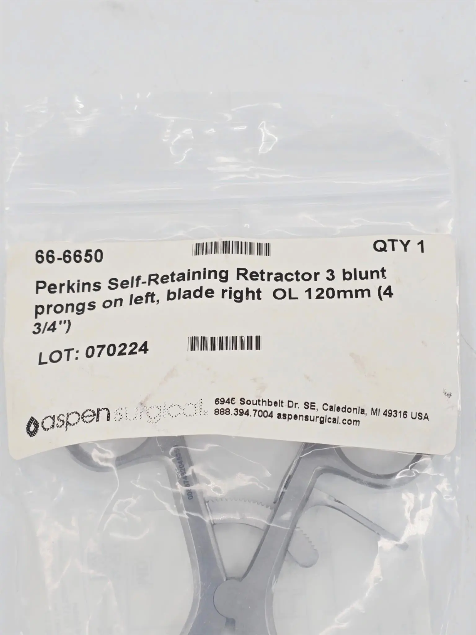 Symmetry Surgical 66-6650 Perkins Self-Retaining Retractor - Image 7
