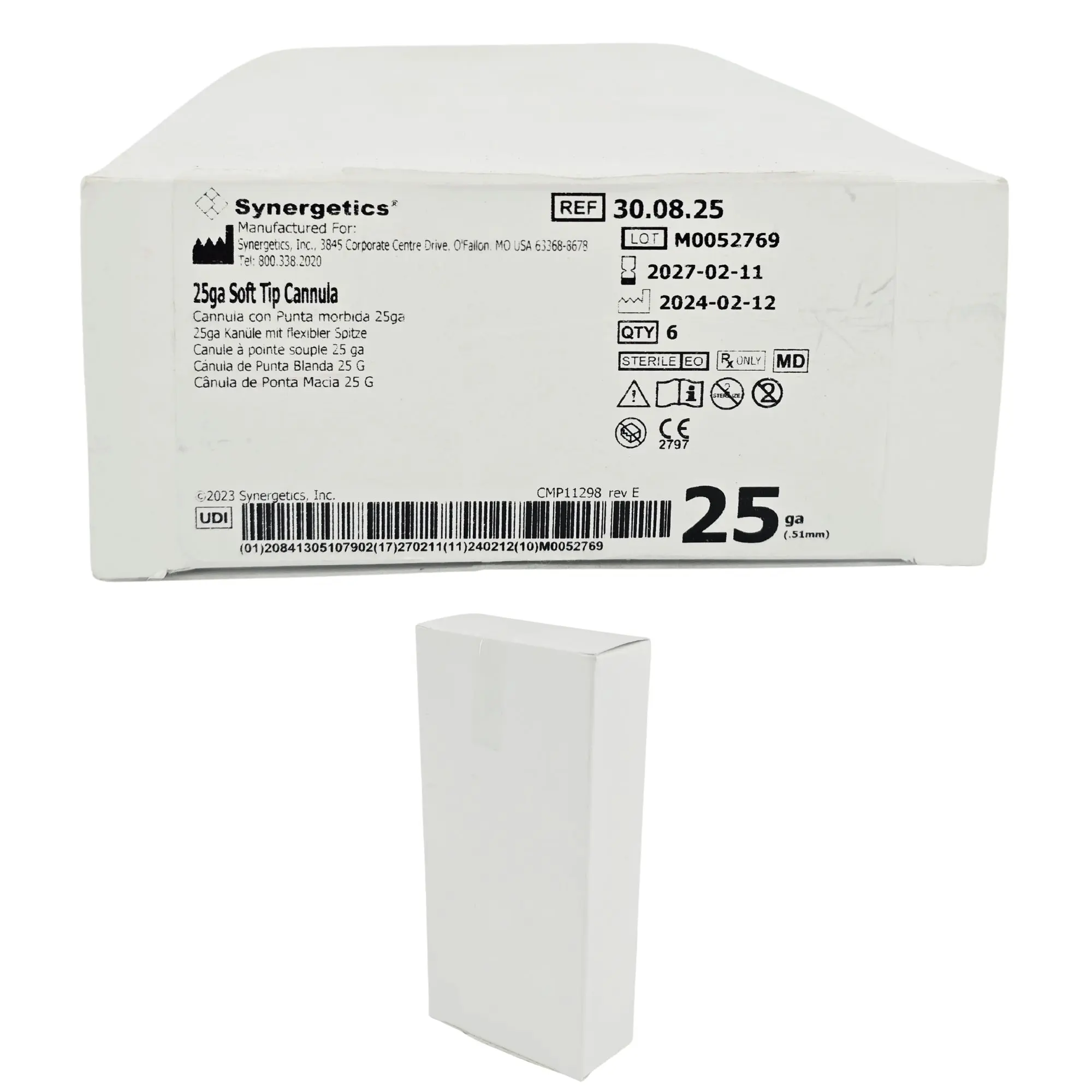 Synergetics 1.255844907 Soft Tip Cannula - 25 Gauge Ophthalmic Instrument Box of 6