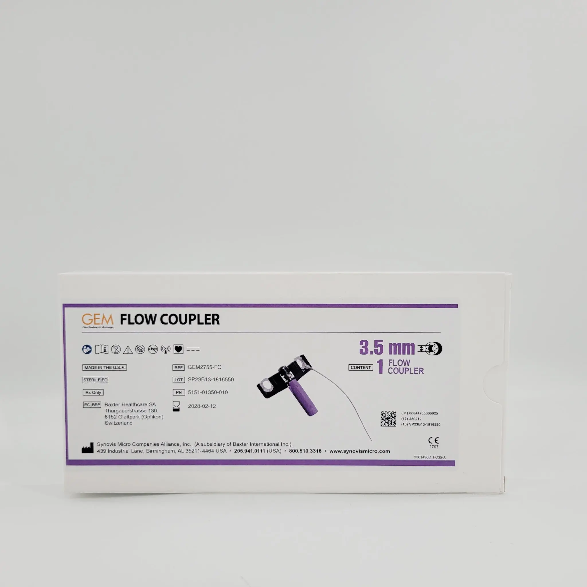 Synovis Micro GEM2755-FC GEM Flow Coupler 3.5mm Vessel Range 3.2mm - Image 2