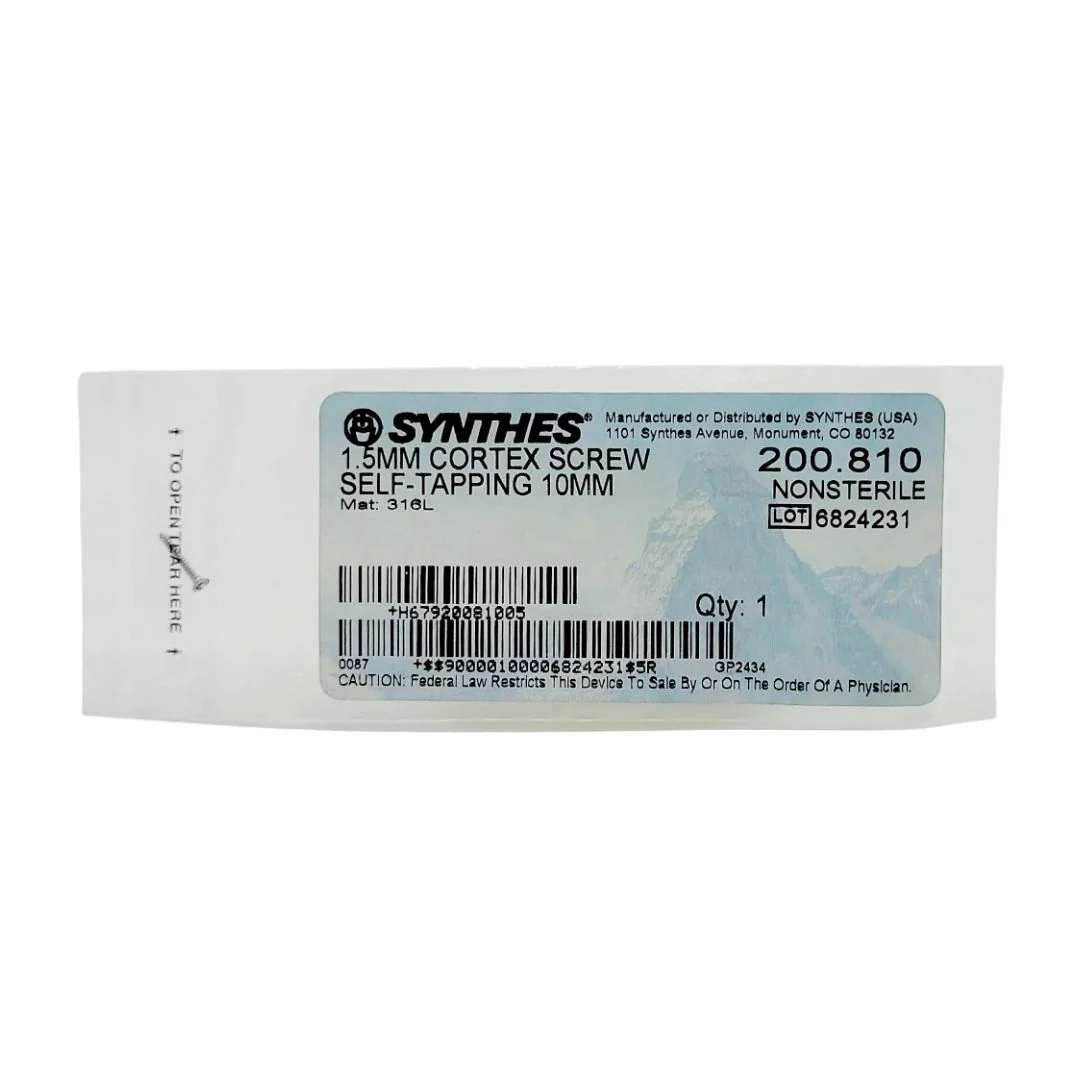 Synthes 200.810 1.5mm Cortex Self Tapping 10mm Orthopedic Surgical Instrument