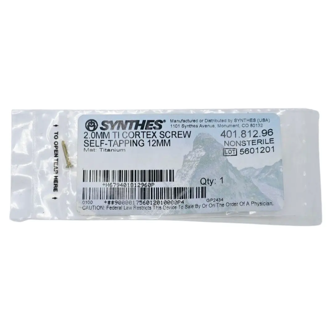 Synthes 401.812.96 2.0mm TI Cortex Screw Self-Tapping 12mm