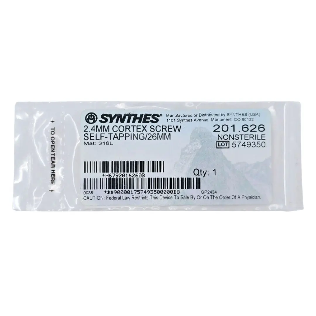 Synthes 201.626 2.4mm Cortex Screw Self-Tapping 26mm