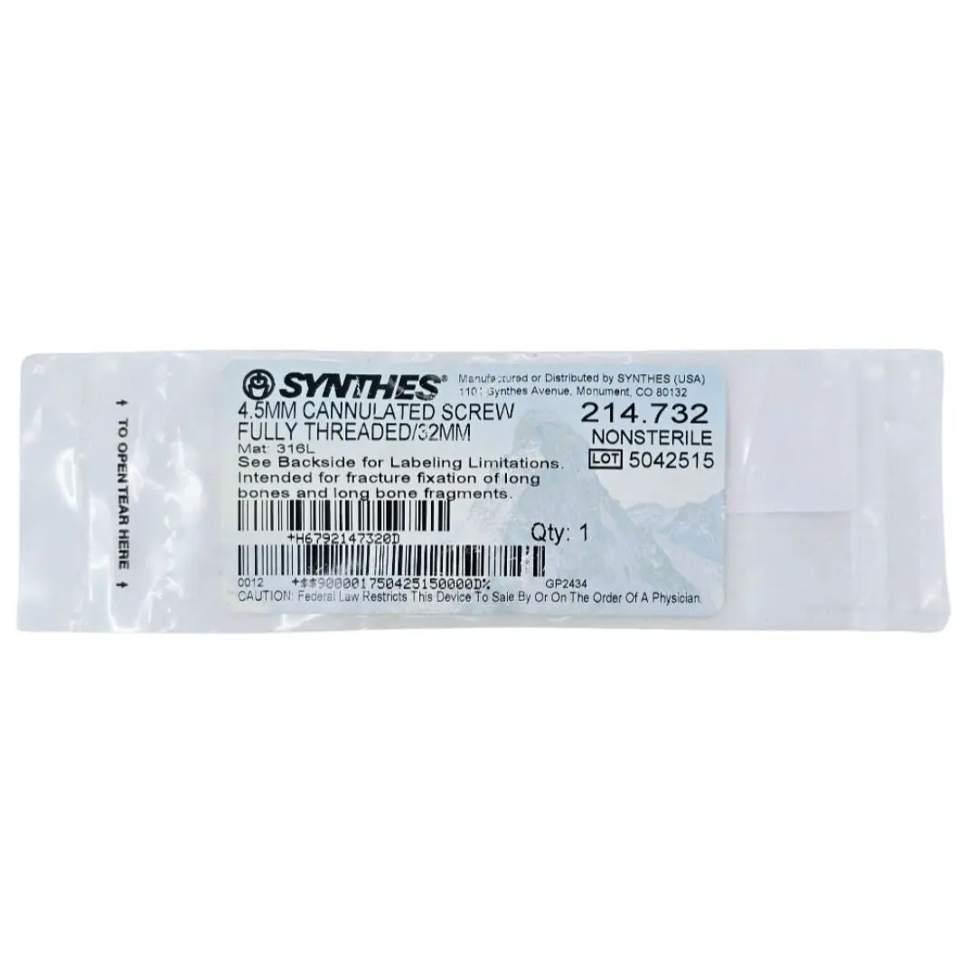 Synthes 214.732 4.5mm Cannulated Screw Fully Threaded/32mm
