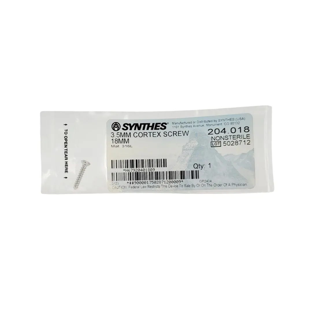 Synthes 204.018 3.5mm Cortex Screw 18mm