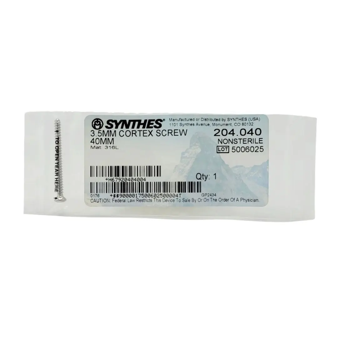 Synthes 204.040 3.5MM Cortex Screw 40MM