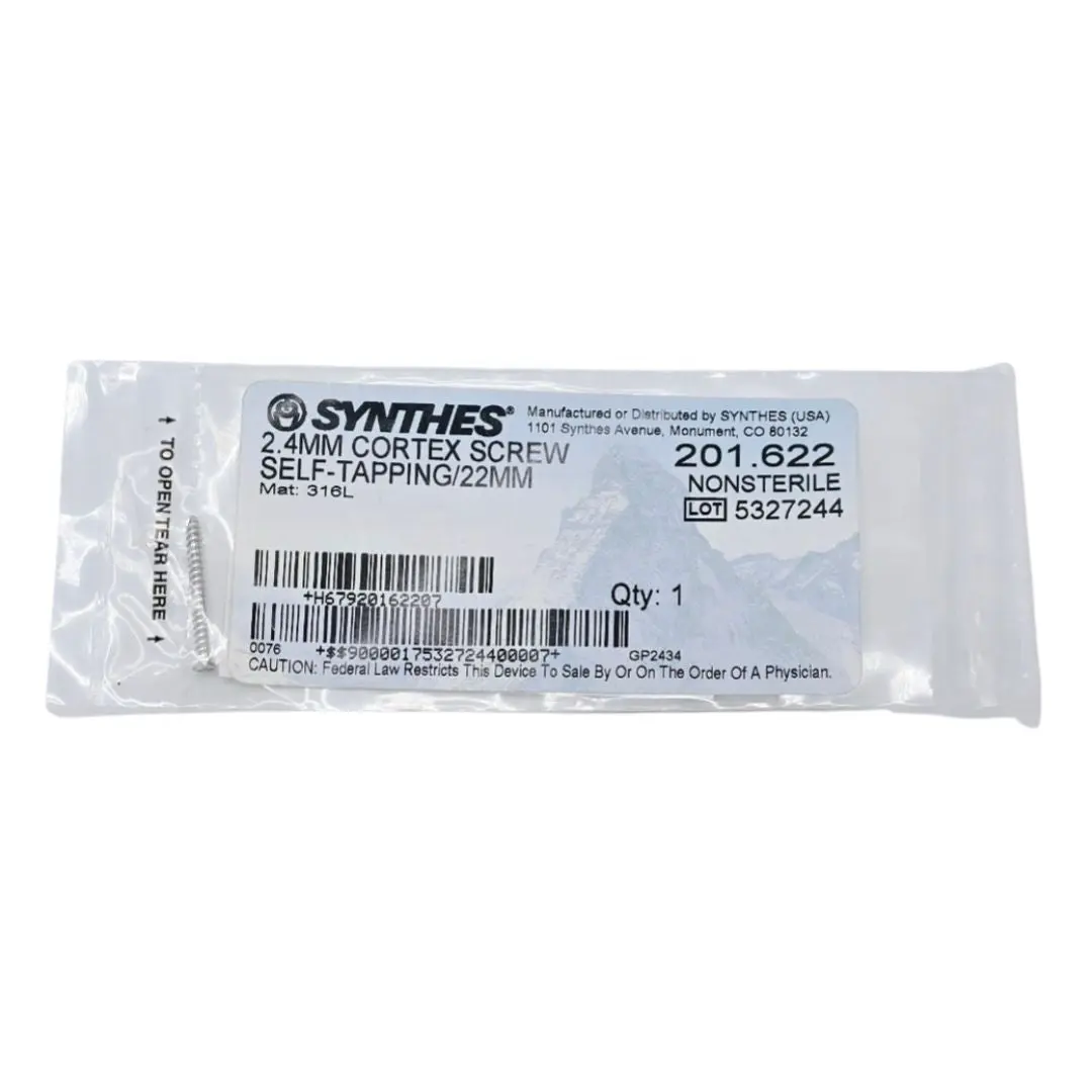 Synthes 201.622 2.4mm Cortex Screw Self-Tapping/22mm