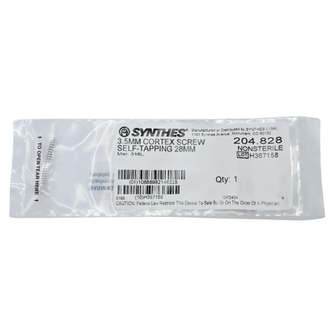 Synthes 204.828 3.5mm Cortex Screw Self-Tapping 28mm