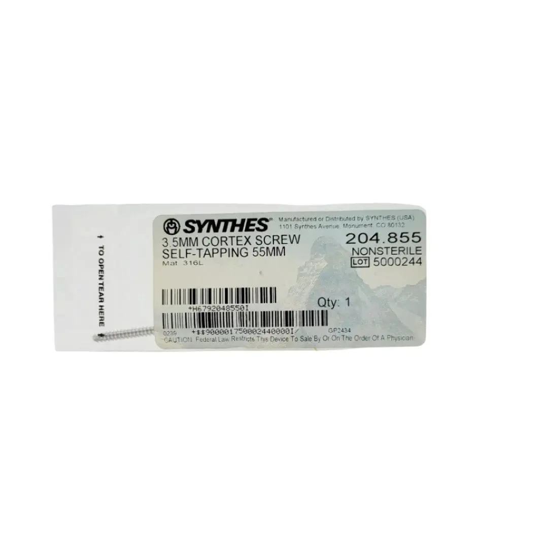 Synthes 204.855 3.5mm Cortex Screw Self-Tapping 55mm