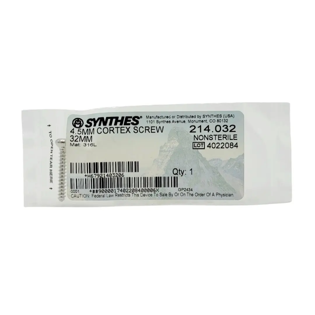 Synthes 214.032 4.5mm Cortex Screw 32mm