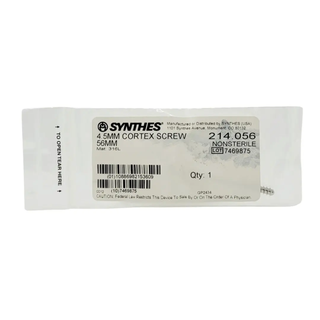 Synthes 214.056 4.5mm Cortex Screw 56mm