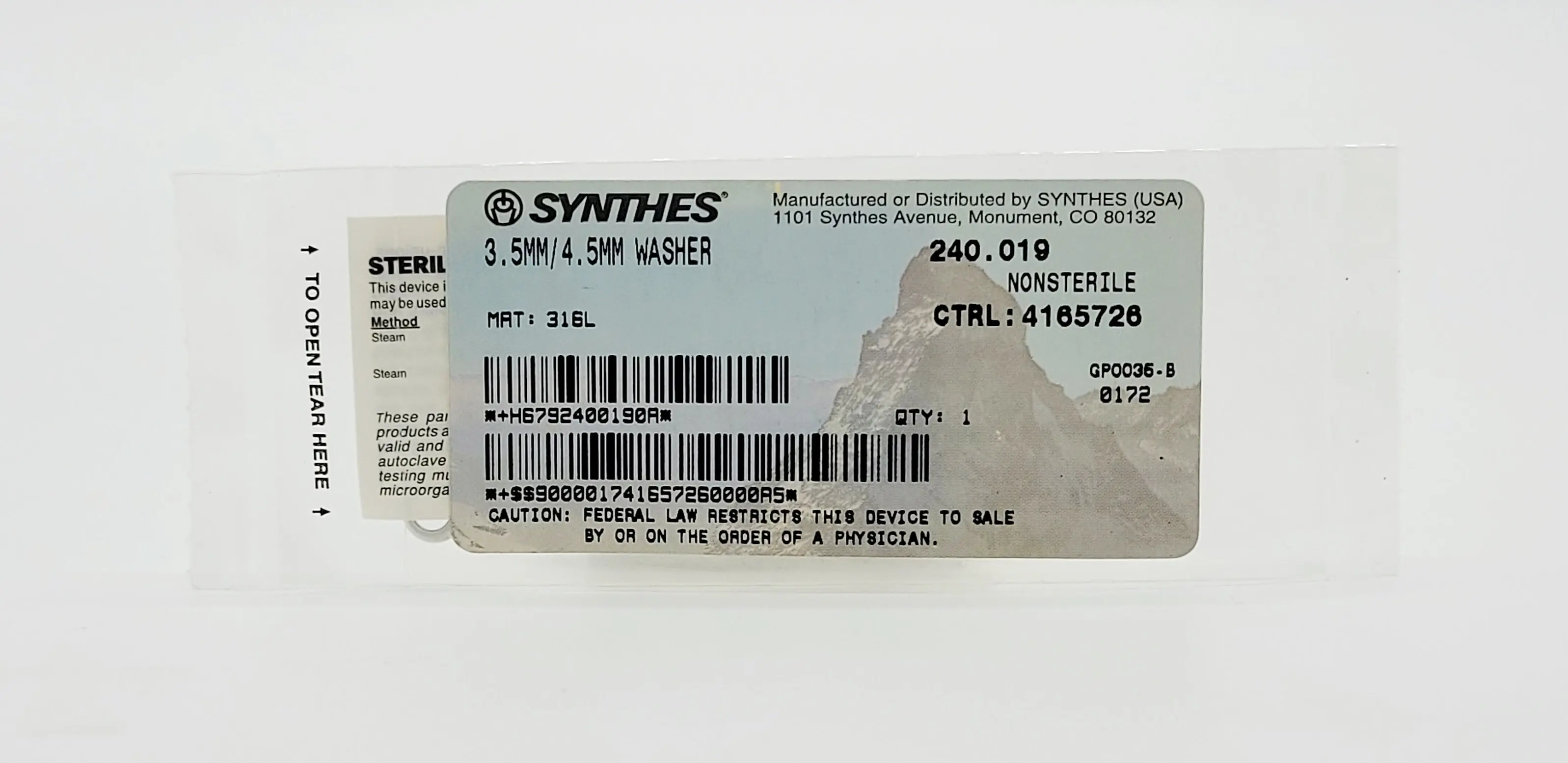 Synthes 240.019 3.5mm/4.5mm Washer Orthopedic Surgical Instrument - Image 2