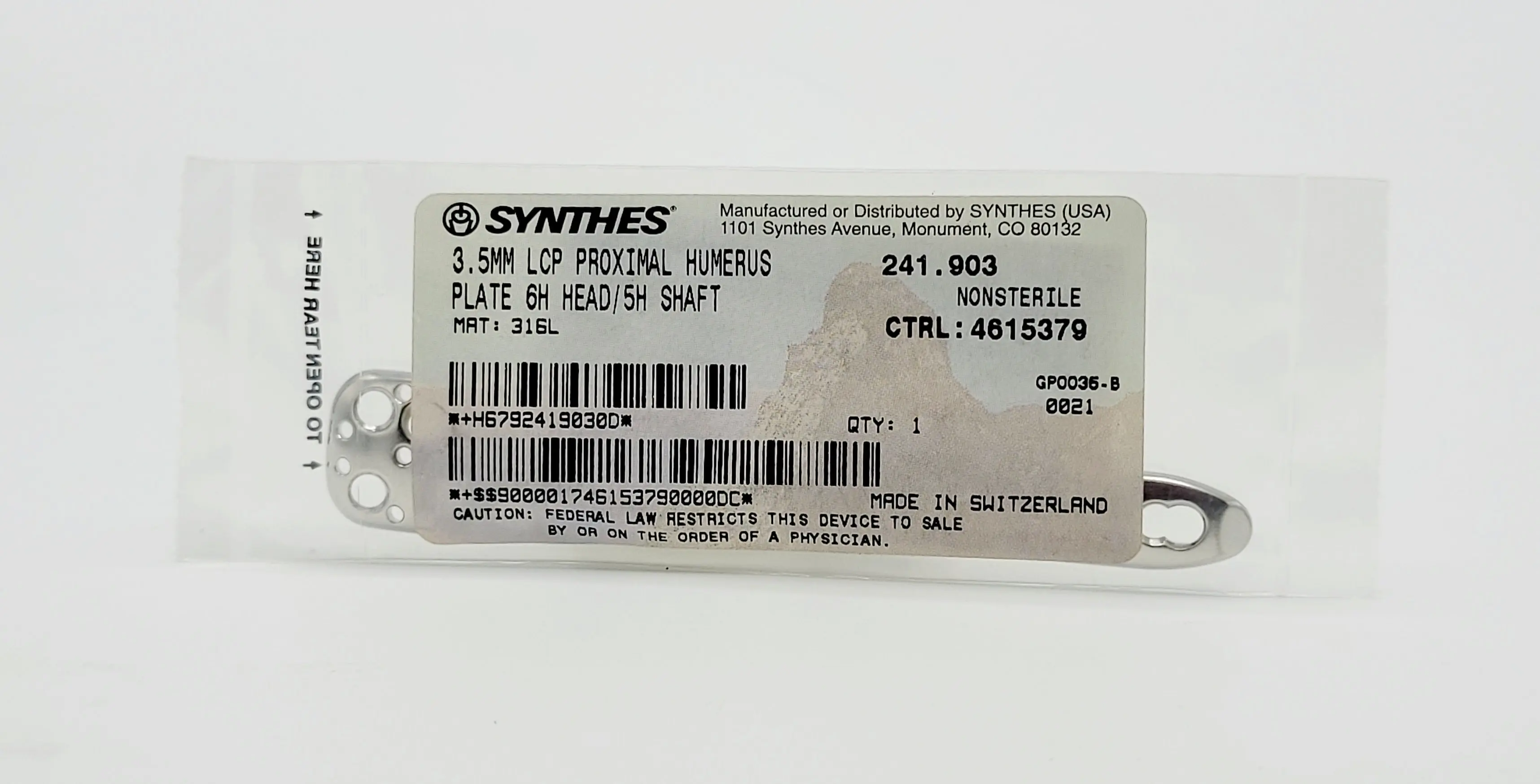 Synthes 241.903 3.5mm LCP Plate Orthopedic Surgical Implant - Image 2