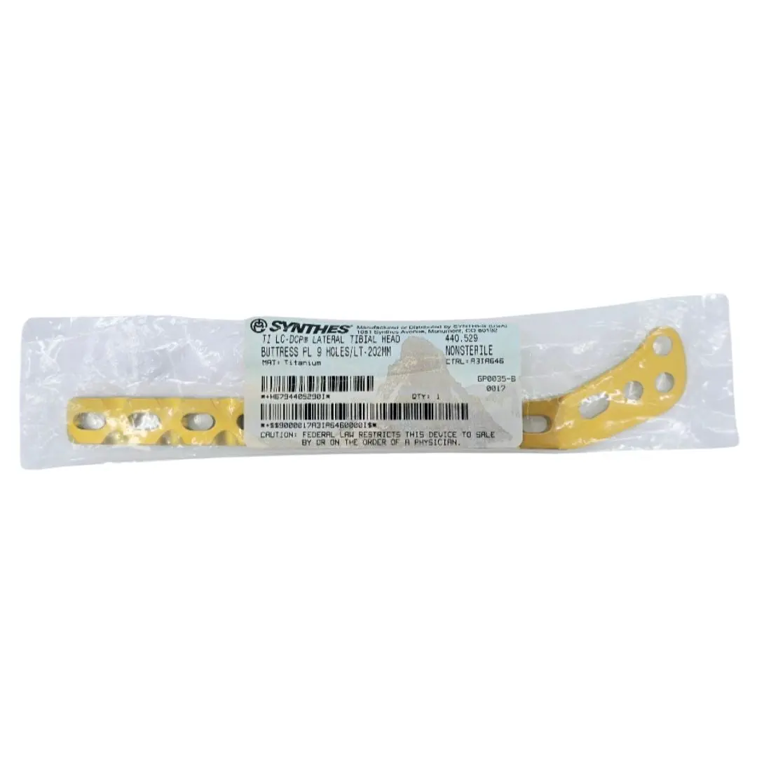 Synthes 440.529 Ti LC-DCP Lateral Tibial Head Buttress Plate 9 Holes 202mm