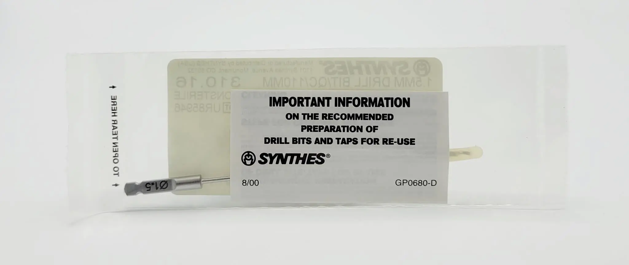 Synthes 310.16 Quick Connect Drill Bit 1.5mm Orthopedic 4.3" - Image 2
