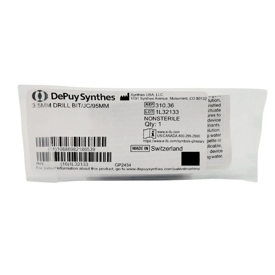 Synthes 310.36 Drill Bit 3.5mm Orthopedic JC 3-3/4"
