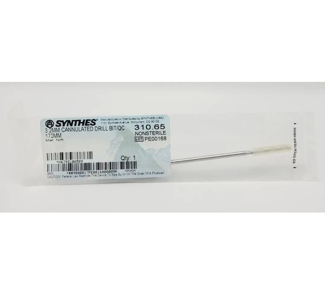 Synthes 310.65 Cannulated Drill Bit Orthopedic 3.2mm 6-5/8" - Image 2