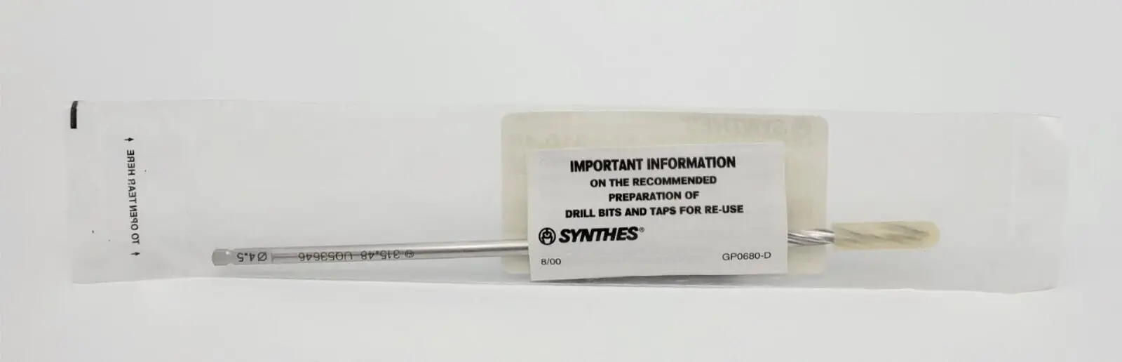 Synthes 315.48 Quick Connect Three-Fluted Drill Bit Orthopedic 4.5mm 7-3/4" New - Image 2