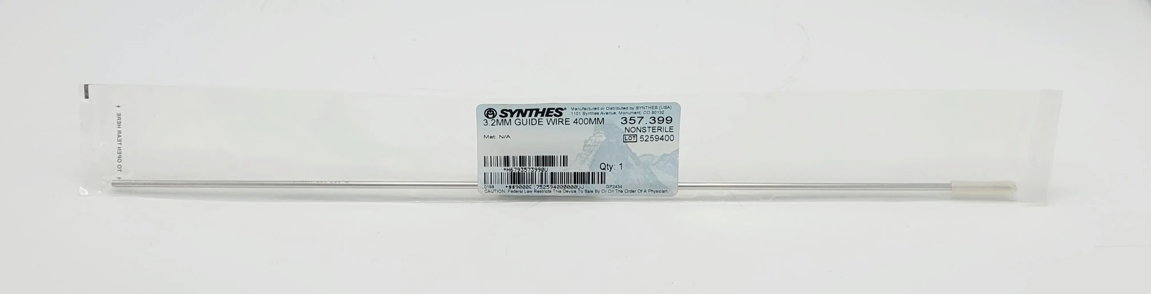 Synthes 357.399 3.2mm Guide Wire 400mm Orthopedic Surgical Instrument - Image 2
