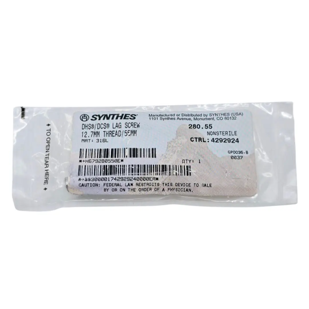 Synthes 280.55 DHS/DCS Lag Screw 12.7mm Thread/55mm