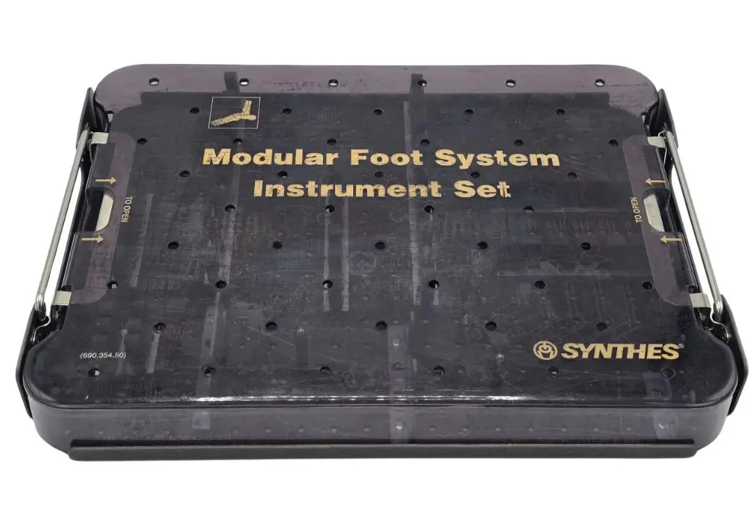 Synthes Modular Foot System Instruments Case Large Empty with Lid Surgical Storage