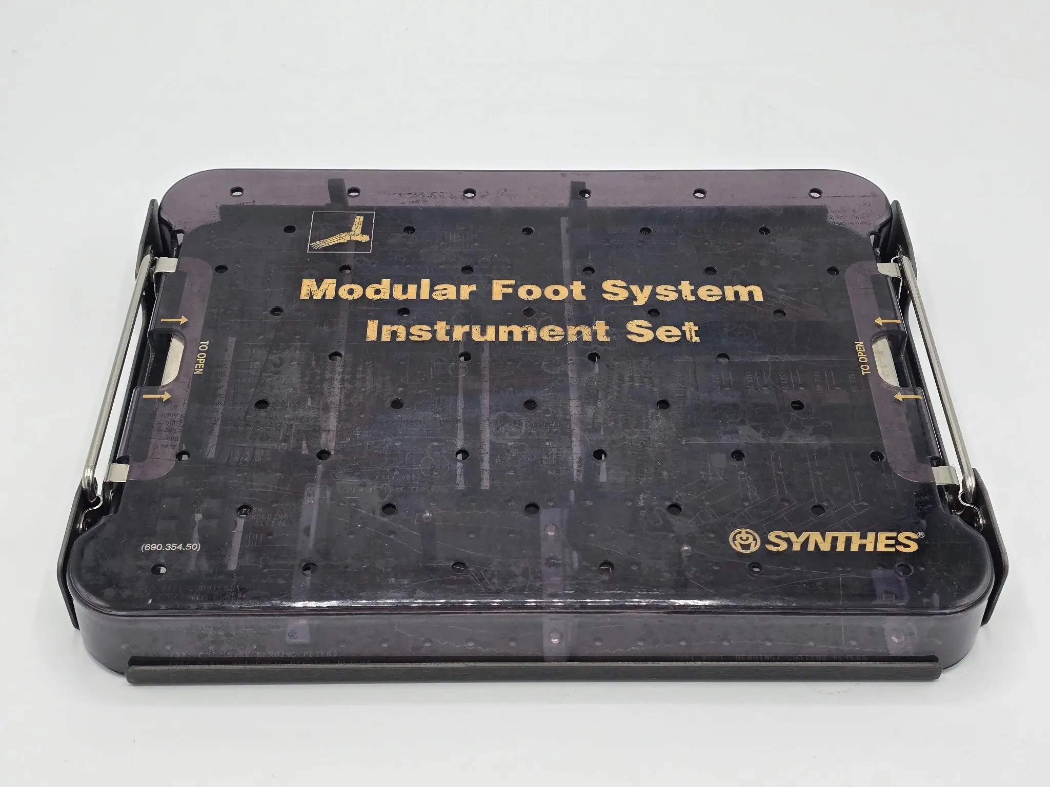 Synthes Modular Foot System Instruments Case Large Empty with Lid Surgical Storage - Image 2