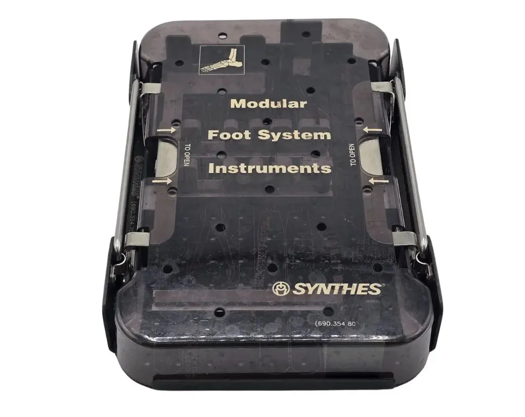 Synthes Modular Foot System Instruments Case Small Empty with Lid Surgical Storage