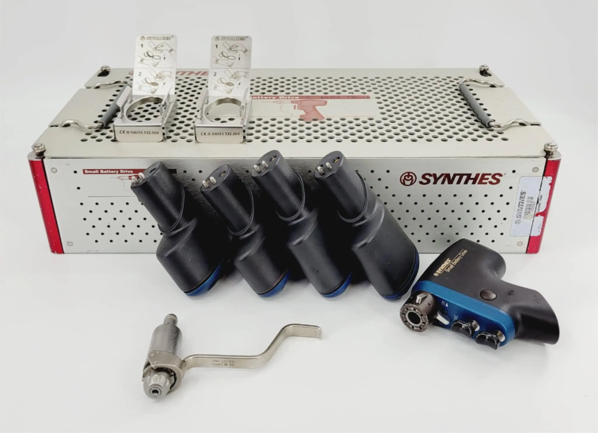 Synthes Small Battery Driver Set with Sterilization Case Orthopedic - Image 2