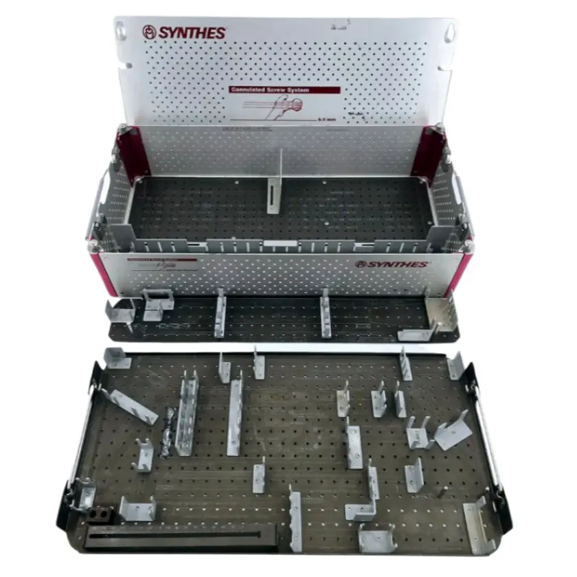 Synthes Sterilization Case w/ Instrument Trays & Lid 690.379