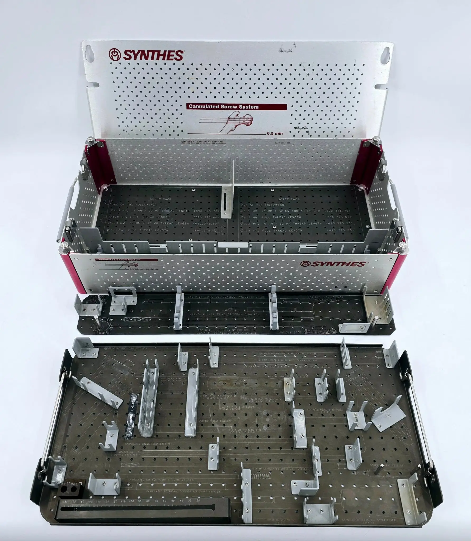 Synthes Sterilization Case w/ Instrument Trays & Lid 690.379 - Image 2