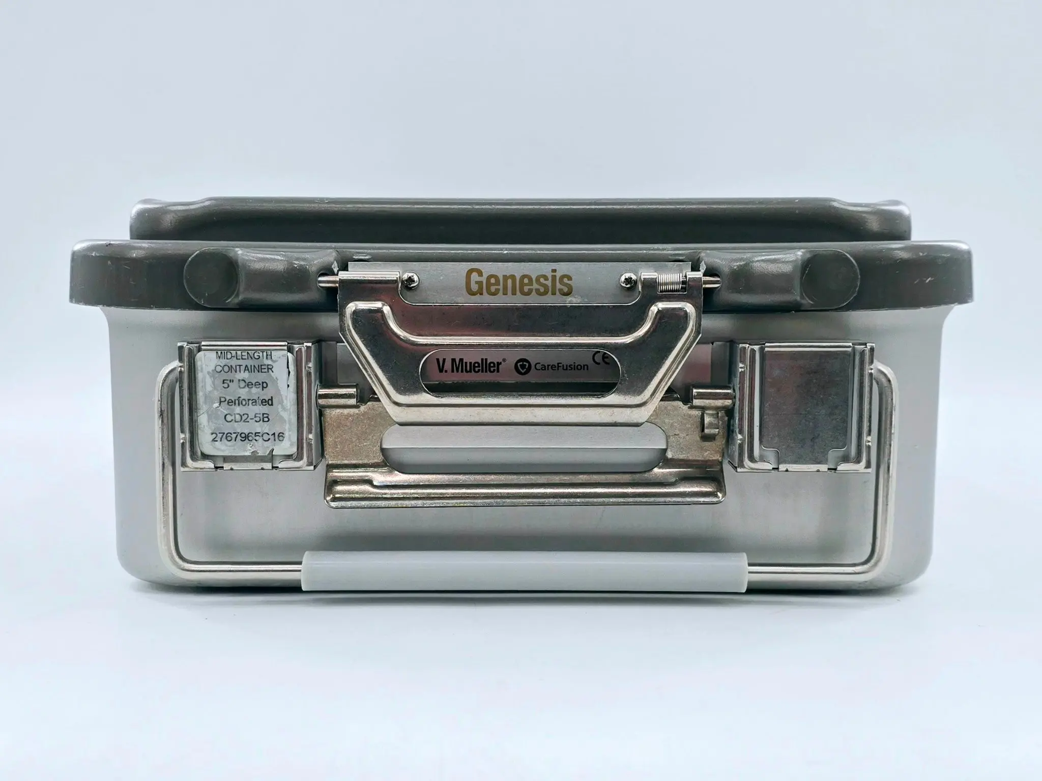 V. Mueller CD2-5B Genesis Mid-Length Sterilization Container w/ Lid & Tray 5" - Image 2