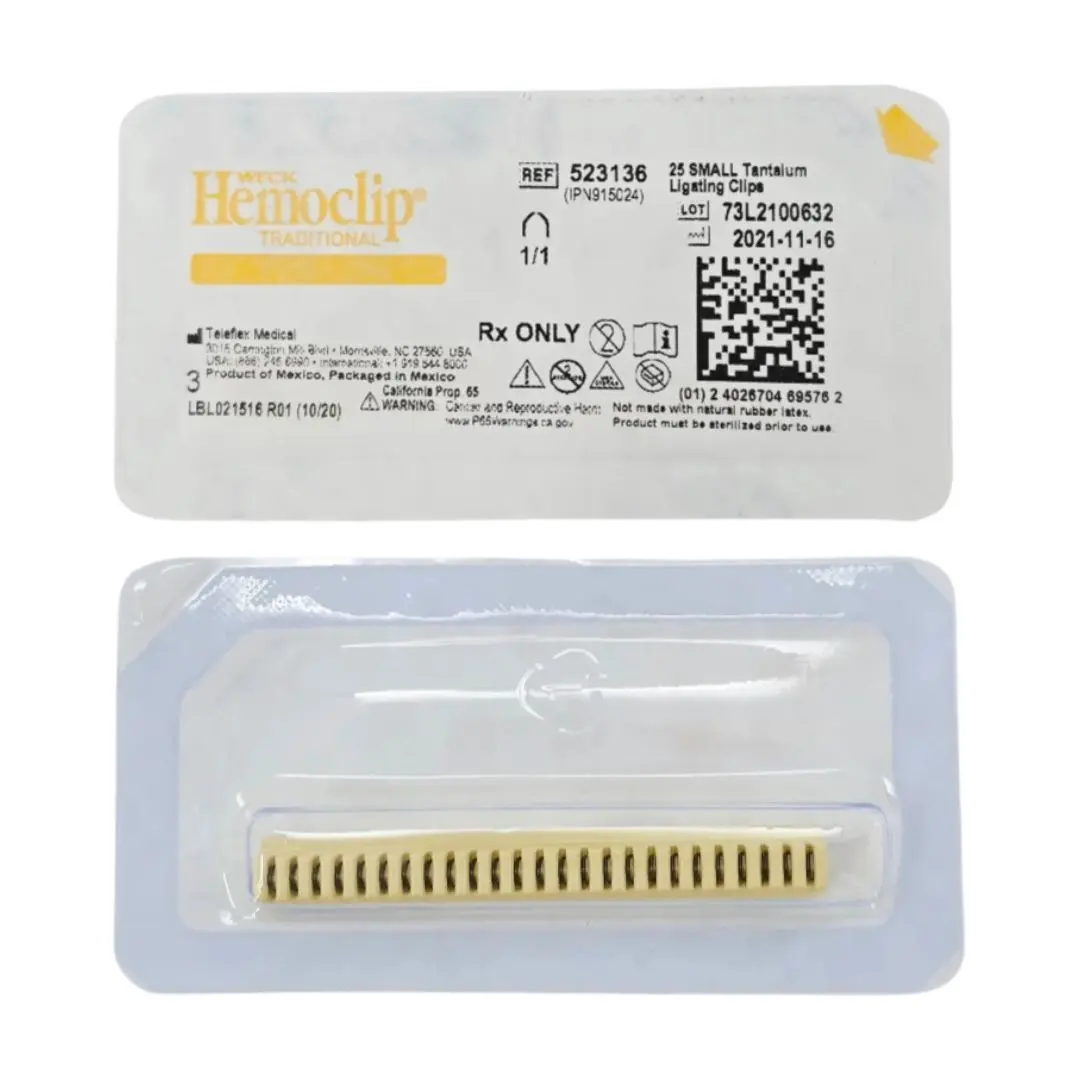 Weck 523136 Hemoclip Small Tantalum Ligating Clip 25 Clips/Cartridge