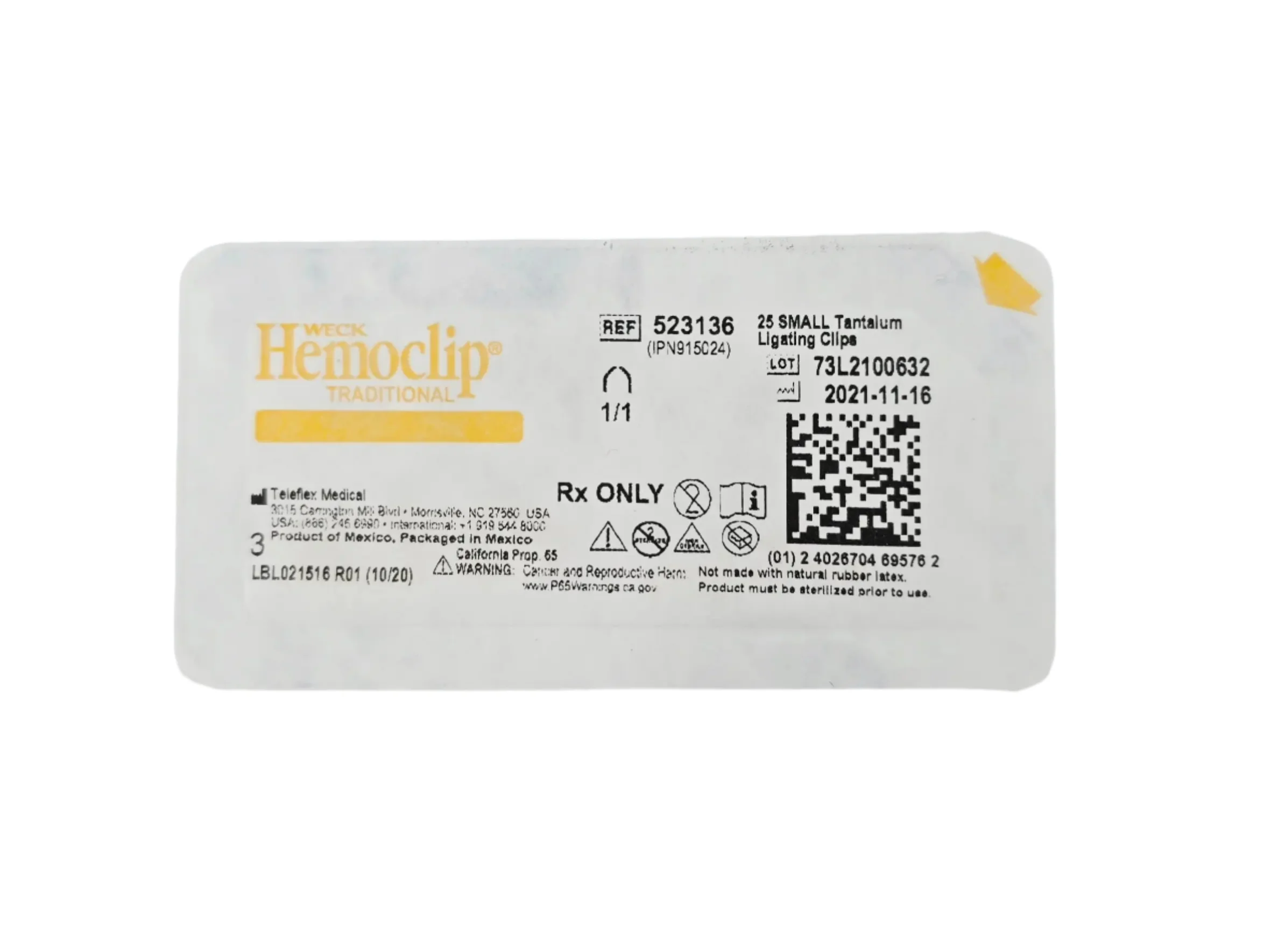 Weck 523136 Hemoclip Small Tantalum Ligating Clip 25 Clips/Cartridge - Image 2